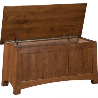 Cedar lined outlet storage bench